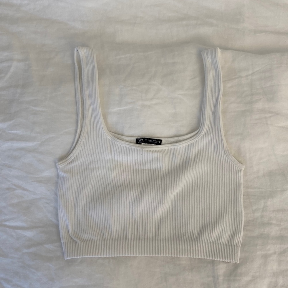 Zara White Crop Top